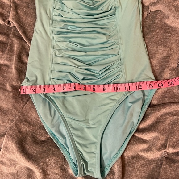 Blue Ruched tummy control Calvin Klein swim / bathing suit size 6 - Picture 8 of 16